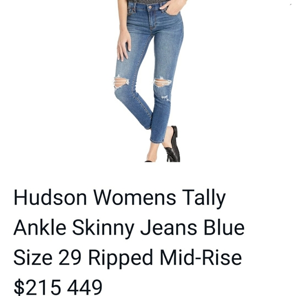 NWT HUDSON DISTRESSED 👖 JEANS STRETCH SKINNY CROPPED. 29 $215 - Picture 5 of 8